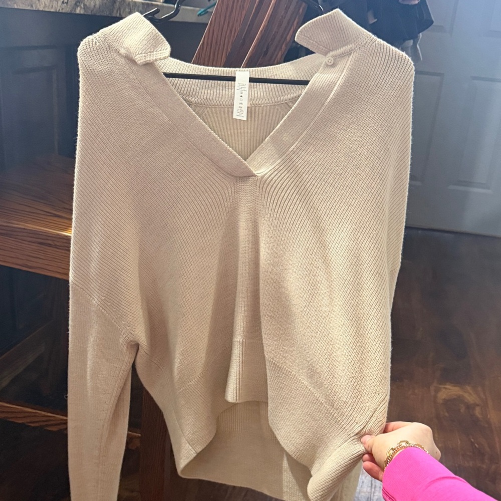 Lululemon Cream V-Neck Sweater